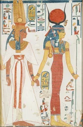 Kopia av väggmålning från drottningens grav 66 av Nefertari, Thebe, 1900-talet