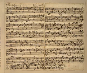 Lägg till MS 35021, f.8r, F-dur preludium, Das Wohltemperierte Clavier, bok 2, av Johann Sebastian Bach