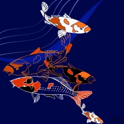 Koi (blandade media)
