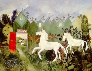 En plats för enhörningar, 2002 (akryl)