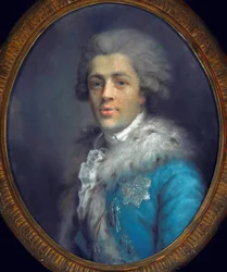 Porträtt av greve Ignacy Potocki (1750-1809). (Porträtt av greve Roman Ignacy Franciszek Potocki). Verk av Anna Gault de Saint Germain (Rajecka) (cirka 1760-1832), pastell på papper, cirka 1784. Polsk konst