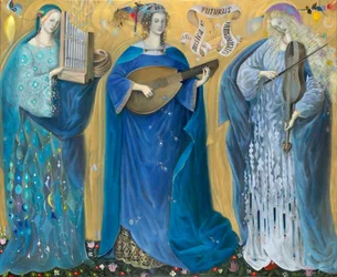 Meditationer om den heliga treenigheten - efter Olivier Messiaens musik, 2007 (olja på belgiskt linne)