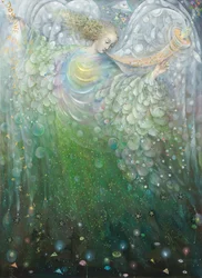 The Angel of Growth, 2009 (olja och bladguld på belgiskt linne)