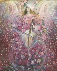 The Angel of Love, 2010 (olja och bladguld på belgiskt linne)