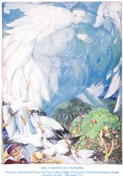 Illustration från "The Garden of Paradise" av Hans Christian Andersen