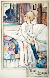Lärkan, ca 1916 (penna och bläck med akvarell och penna på papper)