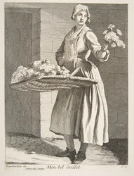 Blomsterförsäljare, 1738.