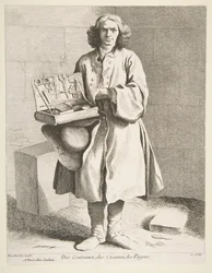 Handlare av knivar, saxar och kammar, 1742.
