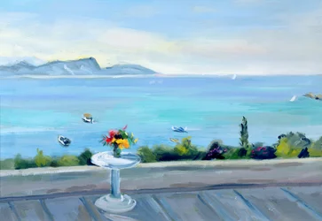 A terrace looking out to sea 