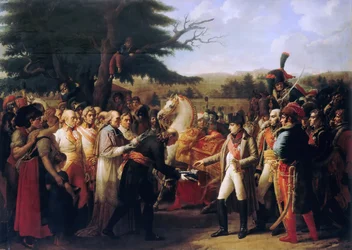 Napoleon Bonaparte tar emot nycklarna till Wien på slottet Schönbrunn, 13 november 1805