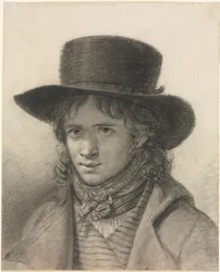 Självporträtt i hatt, ca. 1790.
