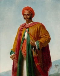 Studie för porträtt av en indian, c.1807