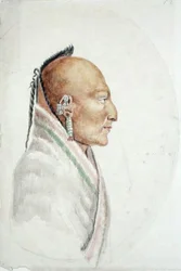Cachasunghia, chef för Little Osage (akvarell på papper)