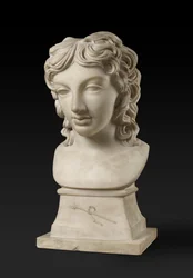 Bystporträtt av prins Henrik Lubomirski i rollen som Bacchus, ca 1787 (Carraramarmor)
