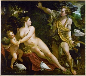 Adonis upptäcker Venus (målning på duk)