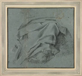 Carracci - Studie för draperiet över Jungfruns ben till altartavlan för Himmelfärden, S.Maria del Popolo, RCIN 902108