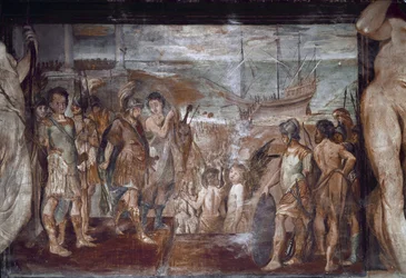 Avsnitt av Jasons liv: Argonauternas ombordstigning (Fresco