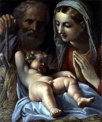 Heliga familjen (olja på duk)