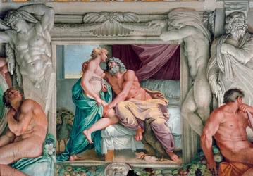 Fresk med Jupiter och Juno av Annibale Carracci (Annibal Carrache) (1560-1609). 1597-1600, Rom, Palazzo Farnese