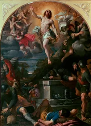 Kristi uppståndelse, 1593, Sun. 217x160 cm, Paris, Musée du Louvre