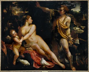 Venus, Adonis och Amor (målning på duk)