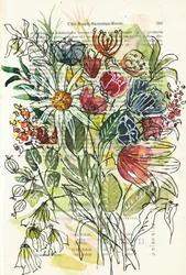 Akvarellskiss av blommor