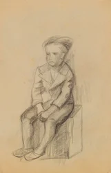 Sittande pojke (recto)