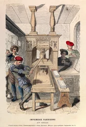Ett tryckeri i Paris på 1400-talet - Parisiskt tryckeri