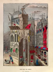 A street at Paris 15th Century - A street at Paris 15th Century - privat samling
