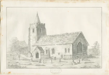Acton Trussell Church: blyertsteckning, nd [?1800-talet] (teckning)