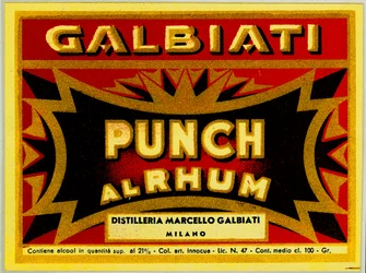 Annons för rompunch Marcello Galbiati (kromolitografi)