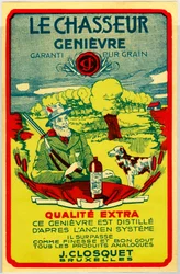 Reklamklistermärke för jeneversprit från Belgien