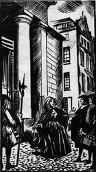 Giftaffär under kung Ludvig XIV mellan 1672 och 1692: arresteringen av Catherine Deshayes, hustru Monvoisin och smeknamnet La Voisin (1640-1680) av Gabriel Nicolas de La Reynie. Illustration hämtad från "" Le petit journal illustrious"" 1931