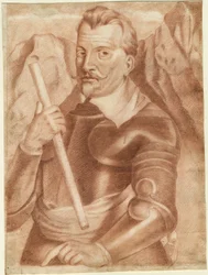 Albrecht von Wallenstein (ou Waldstein) (1583-1634) - Albrecht von Wallenstein (1583-1634) - Anonym - 1630 - Sanguine på papper - 28,2x21 - Privat samling