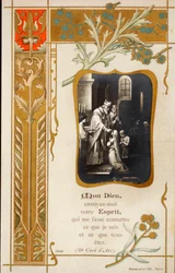 Konfirmationsceremoni from bild. Vykort. början av 1900-talet. Privat samling