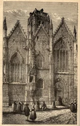 Kyrkan Notre-Dame (Notre Dame) av glas - Glas (Ille-et-Vilaine) - gravyr i "" PATRIE" - PACUREQUIREQUE BESKRIVNING AV FRANKRIKE I 6 VOLURES AV LUCIEN HUARD - slutet av 1800-talet