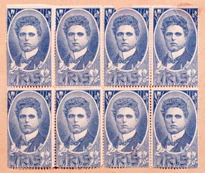 Jubileumsfrimärken med porträtt av Pietro Mascagni (1898)