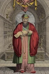 Konfucius (551-479) f.Kr. gravyr - Konfucius (eller Kong Fu Zi eller KongZi) (551-479 f.Kr.).