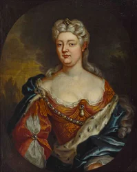 Grevinnan Palatine Caroline av Nassau-Saarbrücken (1704-1774) - Anonym. Olja på duk, ca. 1725. Mått : 85x67 cm Privat samling