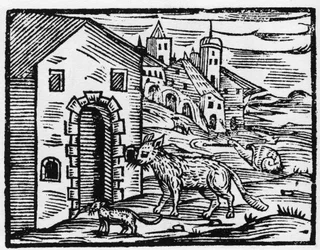 Djävulen och häxan förvandlas till varg och katt - "" Compendium Maleficarum"", handlar om häxor, deras ondska och deras sortileges av Francesco Maria Guazzo eller Guaccio eller Guaccius (15?? -16??) 1608 privatsamling