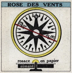 Jordmagnetism: vindros. Anonym illustration av 1925. Privat samling.