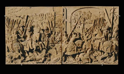 Åtta snidade reliefer, körsbär ... (relief)