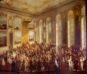 Fest med anledning av hundraårsjubileet av grundandet av den militära orden av Marie Therese Iere 1857 Anonym målning. 1800-talets Wien, Konsthistoriskt museum
