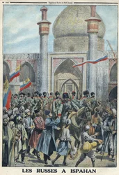 Första världskriget 1914-1918 (kriget 14-18). Den ryska armén i Isfahan, Iran. I "" Le Petite Journal"