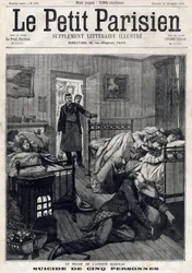 Fem självmord på Avenue Marceau i Paris. I „Le Petit Parisien“ den 21/11/1897. Privat samling.