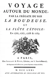 Frontispice från 1771 av boken "Voyage Around the World by the King