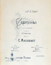 Frontispice of Crepuscule, pastoral dikt nr 5 av Jules Massenet
