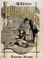 Frontispice av musikmusik av Luisa Miller, opera av Giuseppe Verdi