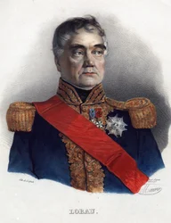 Georges Mouton de Lobau (1770-1838), marskalk av Frankrike - Anonym - 1835 - Litografi, akvarell - 32x24 - Privat samling