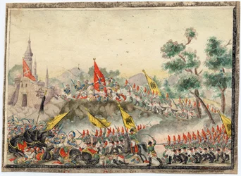 Guerre russo-turque de 1828-1829 - Rysk armé erövrade fästningen Izmail (Ismail) 1790 - Anonym - 1829 - Akvarell på papper - 19x26 - Privat samling